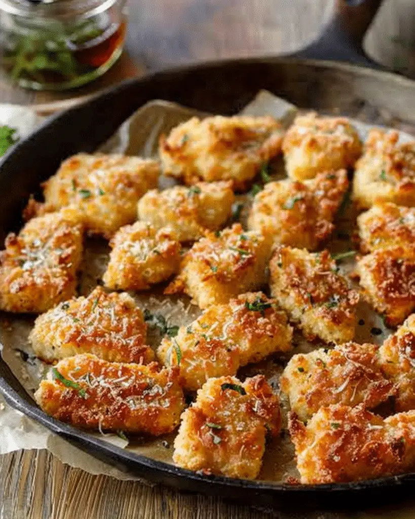 Golden Parmesan-Crusted Chicken Bites