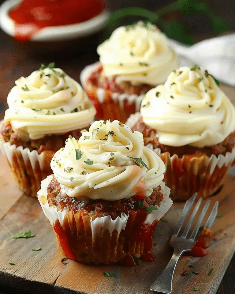 Meatloaf Cupcakes with Whipped Potato Topping