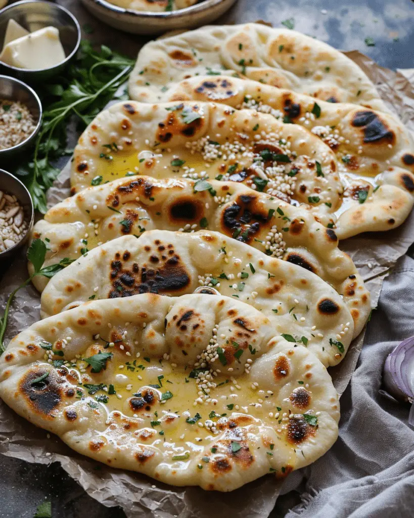 Naan 3 Ways: Garlic, Butter, and Sesame