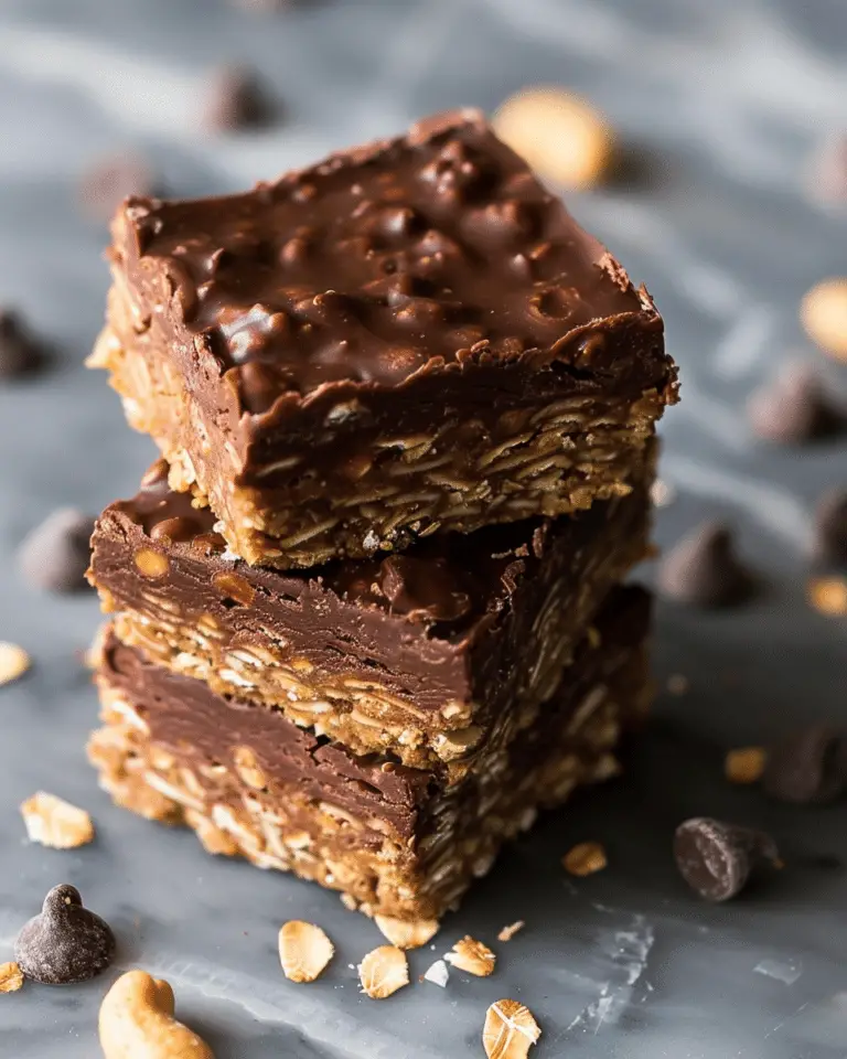 No Bake Chocolate Peanut Butter Oatmeal Bars