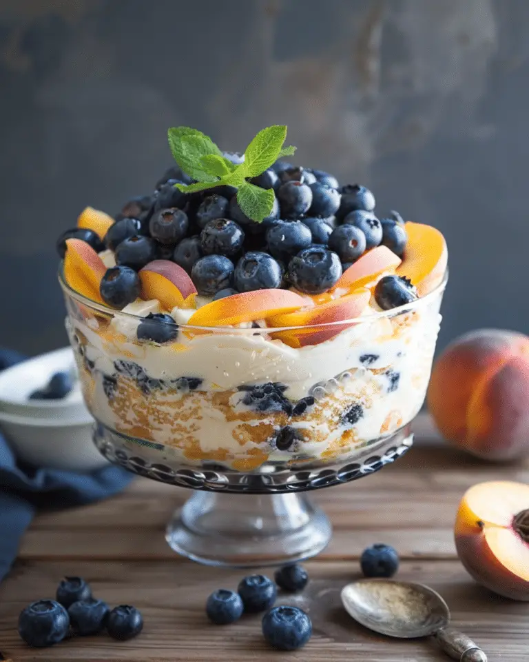 Peaches, Blueberries & Cream Delight