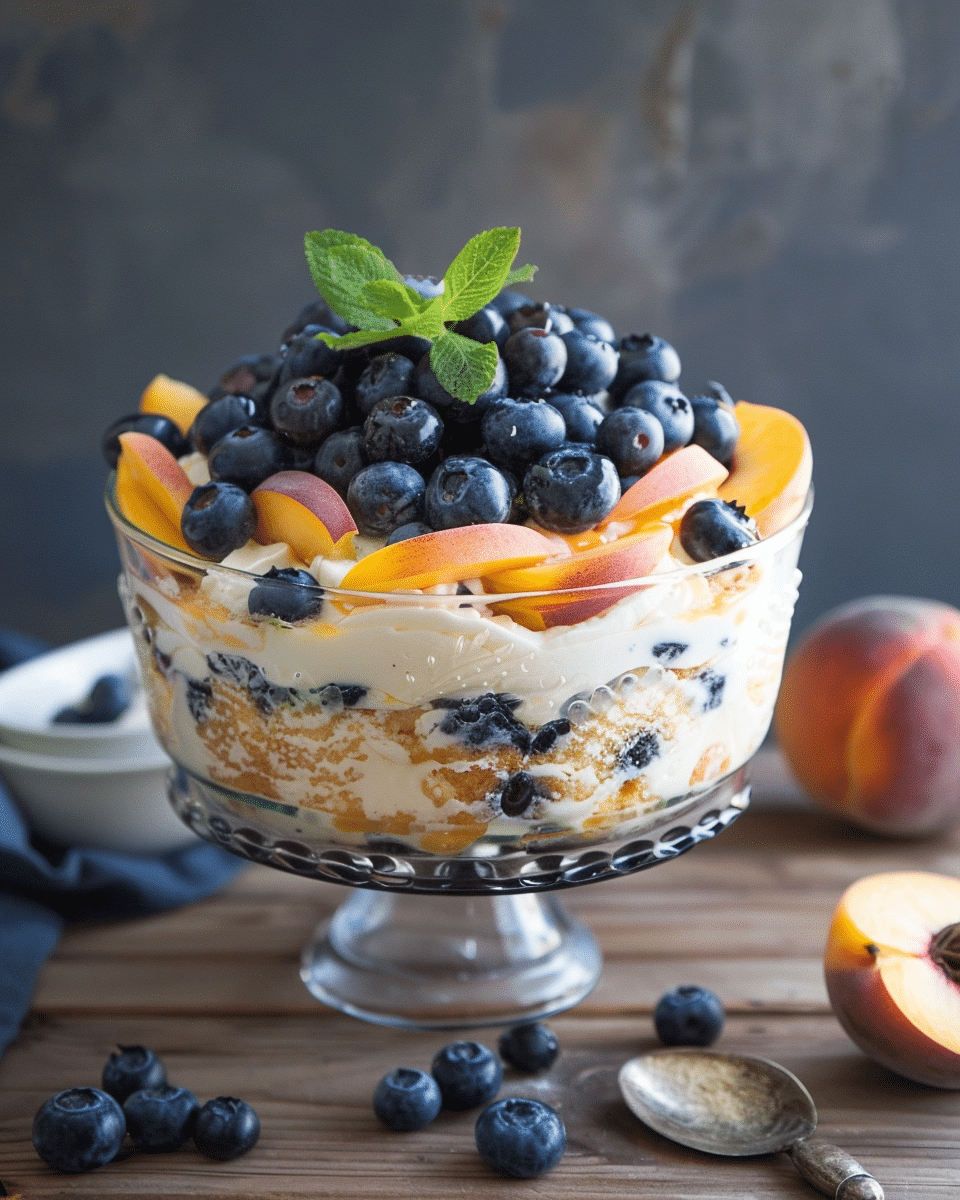 Peaches, Blueberries & Cream Delight - Cooking With Blog