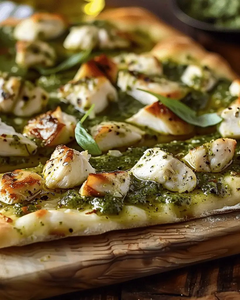Pesto Chicken and Fresh Mozzarella Flatbread