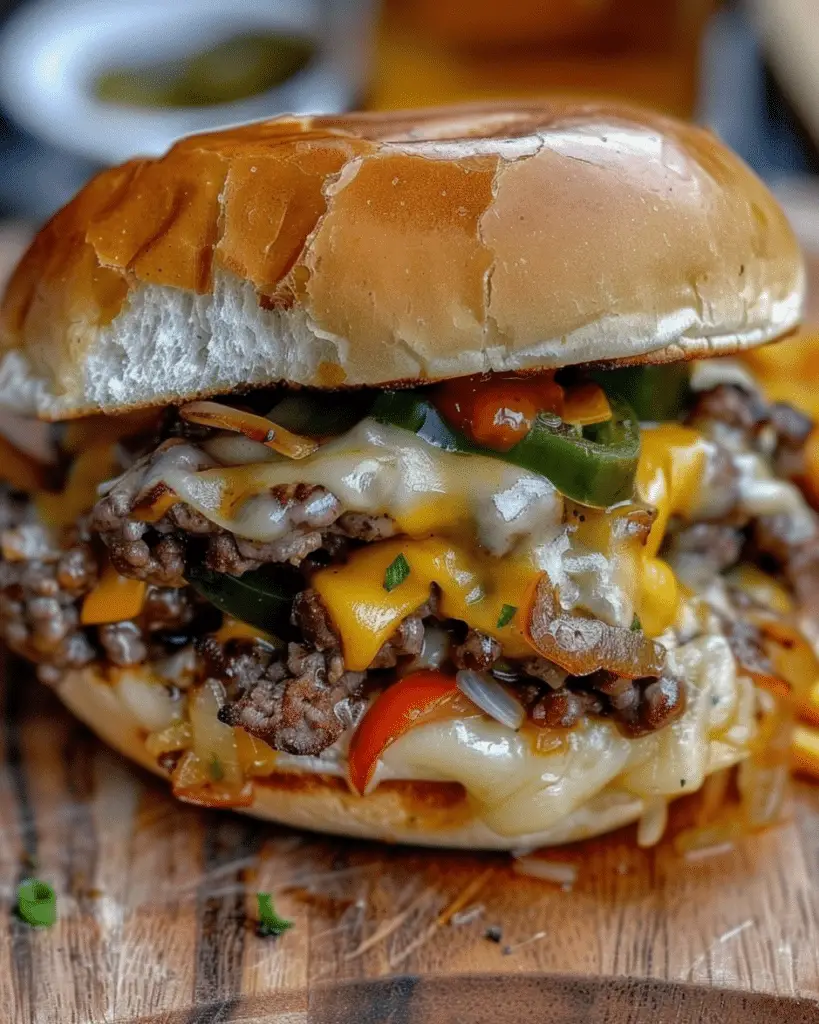 Philly Cheese Steak Burgers