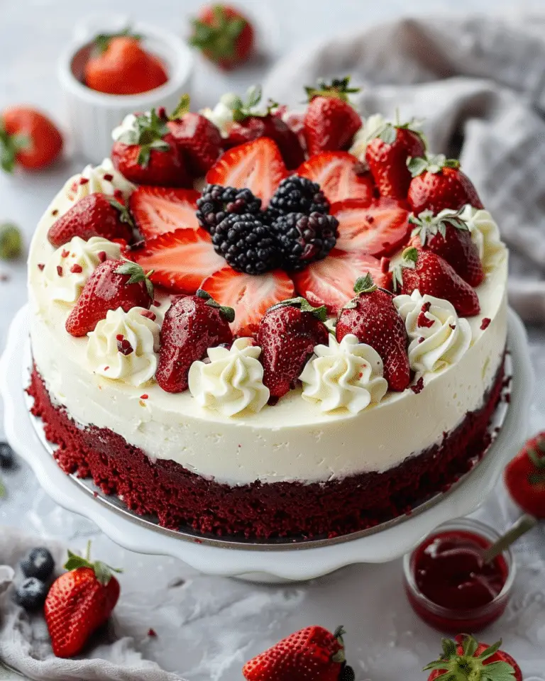 Red Velvet Strawberry Cheesecake