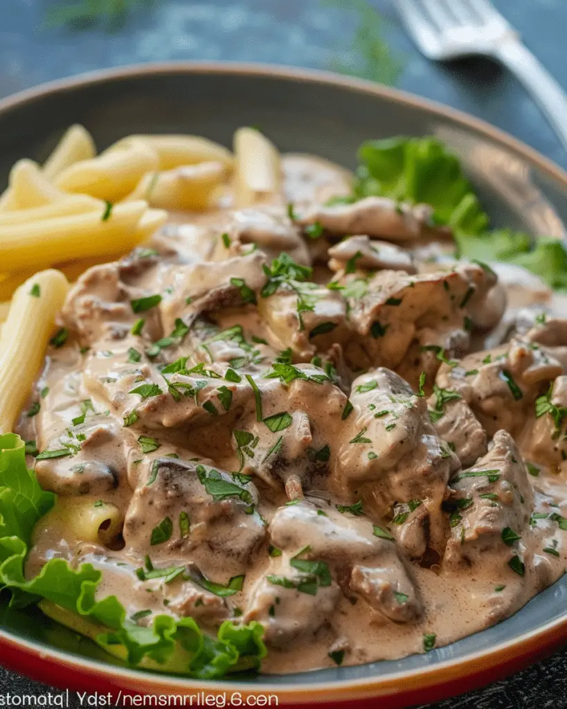 Russian Beef Stroganoff (Говядина по-строгановски)