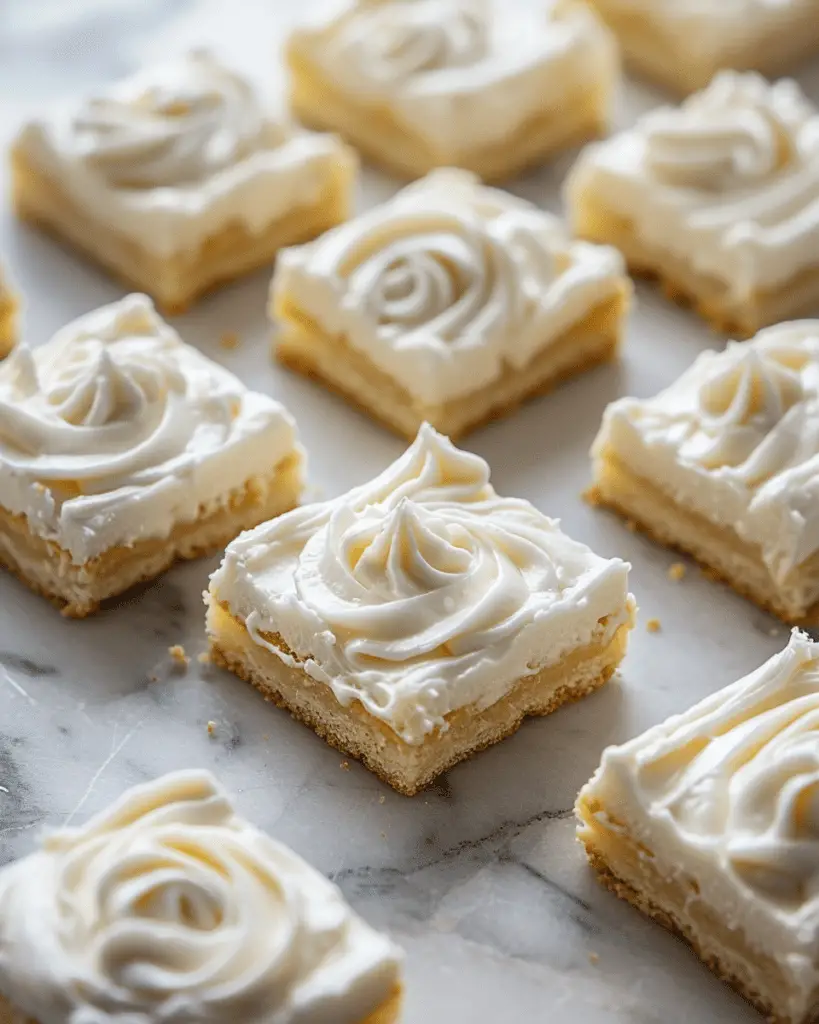 Soft and Buttery Frosted Sugar Cookie Bars with Classic Vanilla Flavor