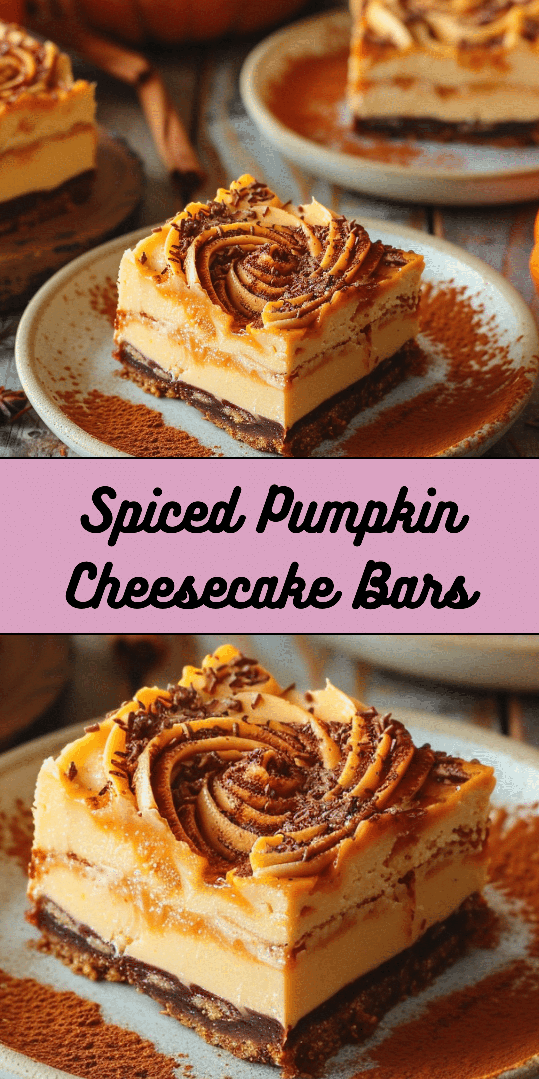 Spiced Pumpkin Cheesecake Bars - Cooking With Blog