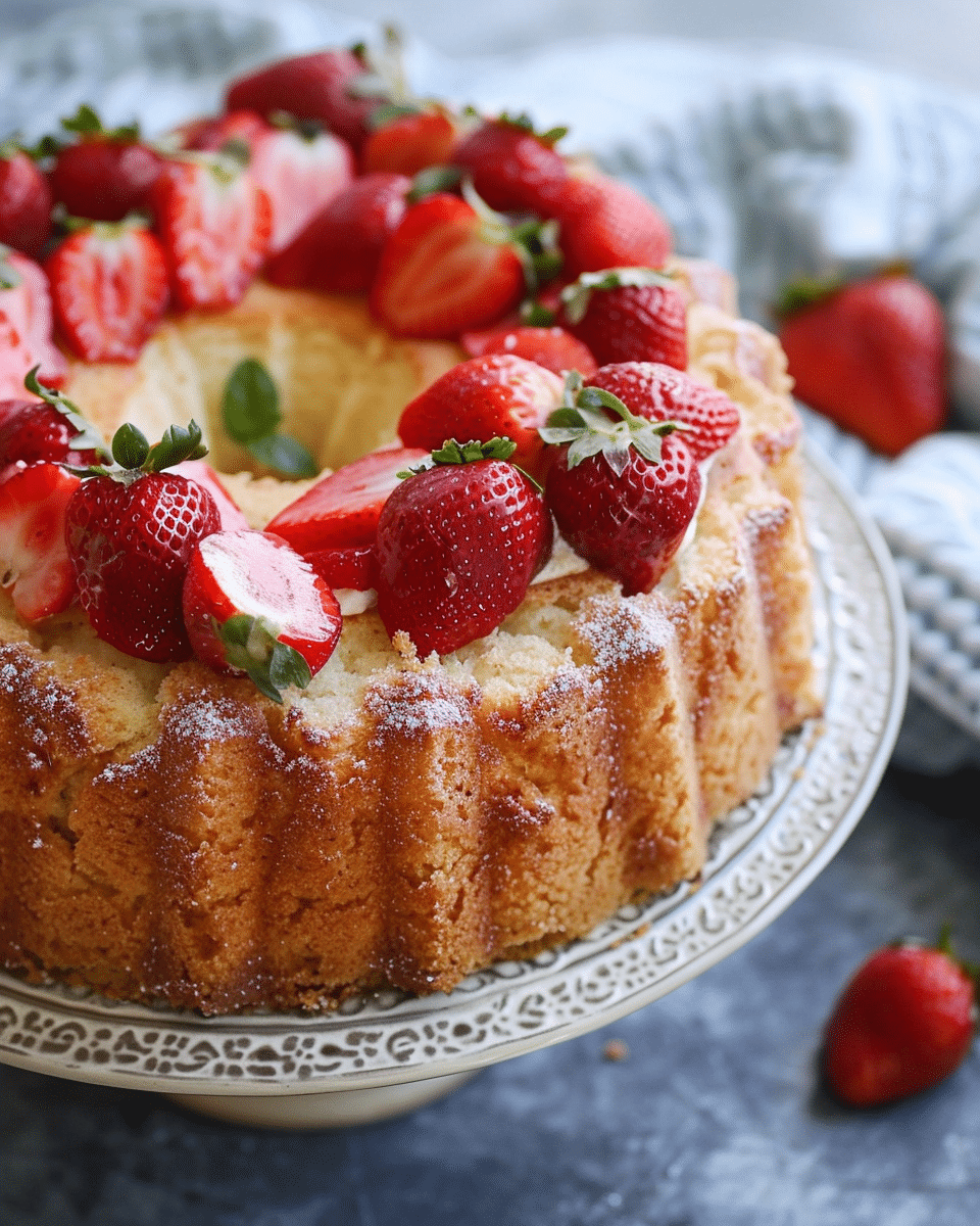 Strawberry Cream Cheese Pound Cake - Cooking With Blog