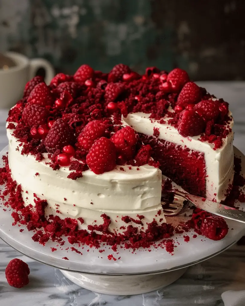 Vampire Bite Red Velvet Cheesecake cake