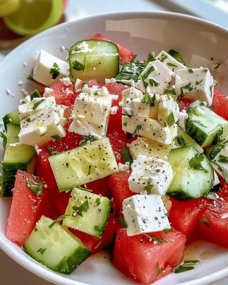 Watermelon Cucumber Feta Salad