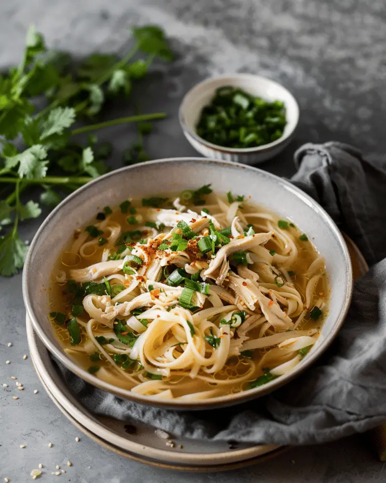 Aromatic Ginger Scallion Chicken Noodle Soup