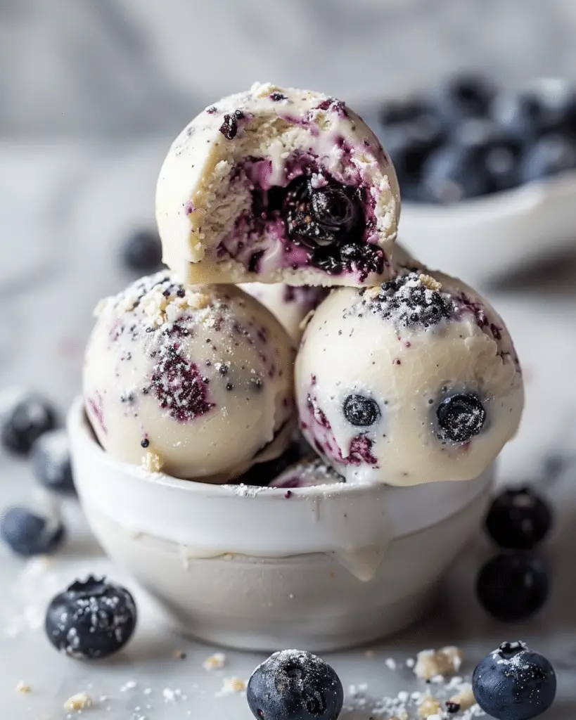Blueberry Cheesecake Protein Bites