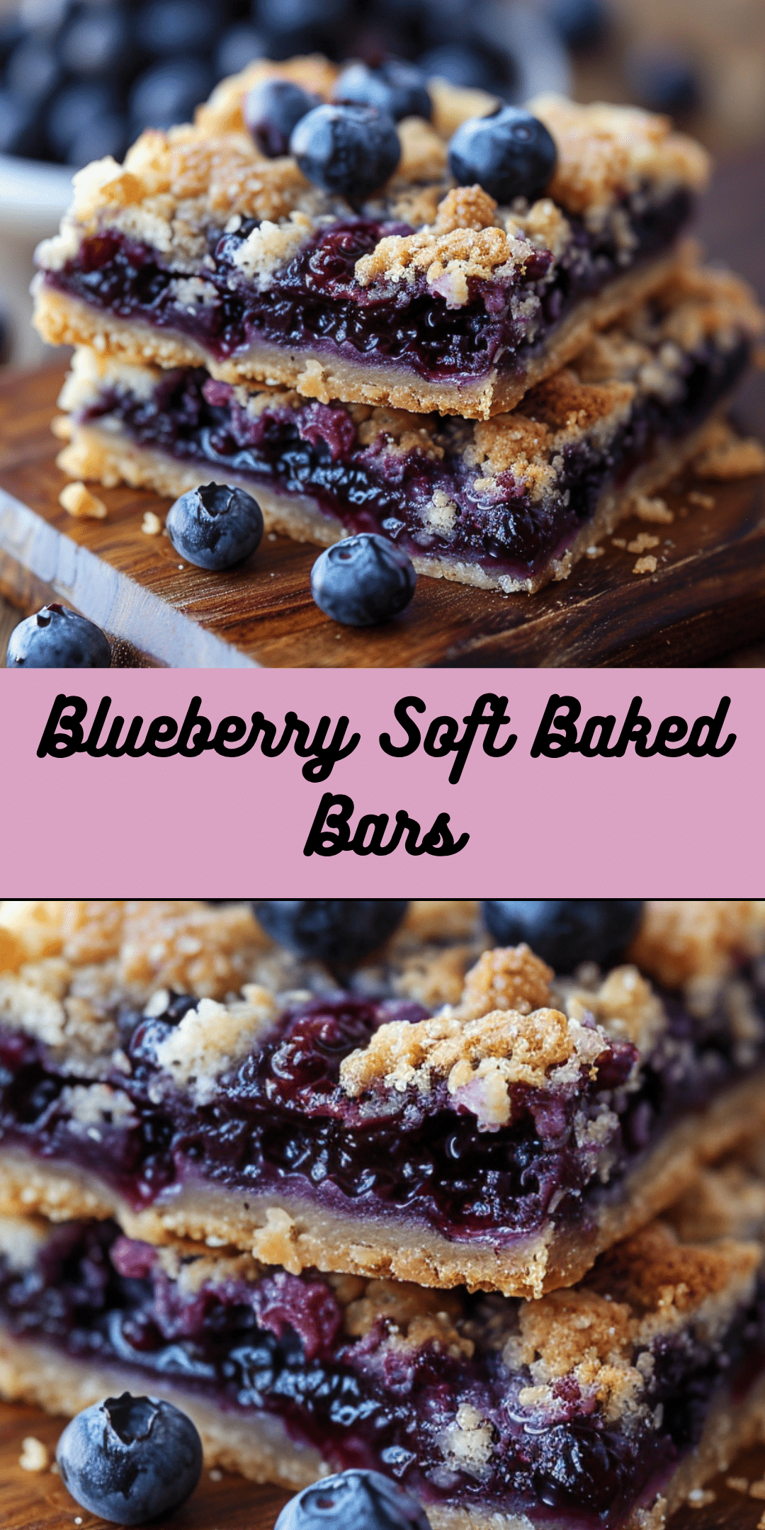 Blueberry Soft Baked Bars - Cooking With Blog