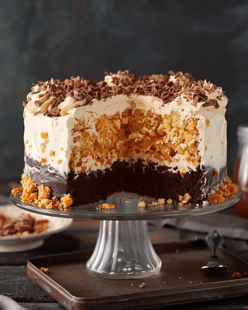 Butterfinger Poke Cake