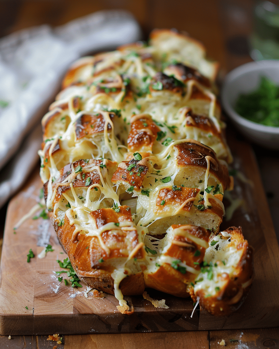 Log Bread Cheesy Pull-Apart Bread - Cooking With Blog