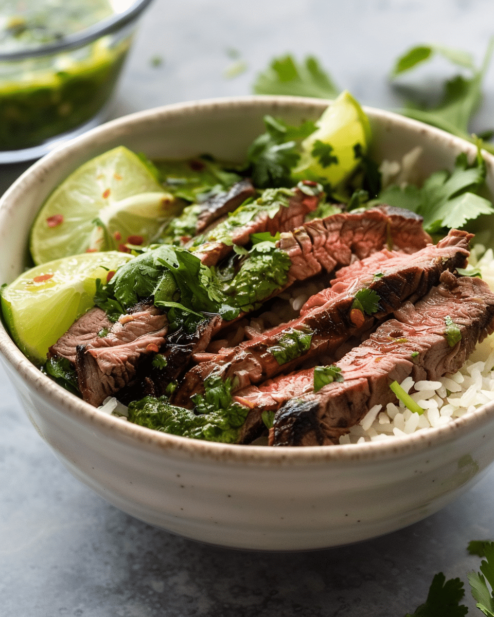 Cilantro Lime Steak Rice Bowls