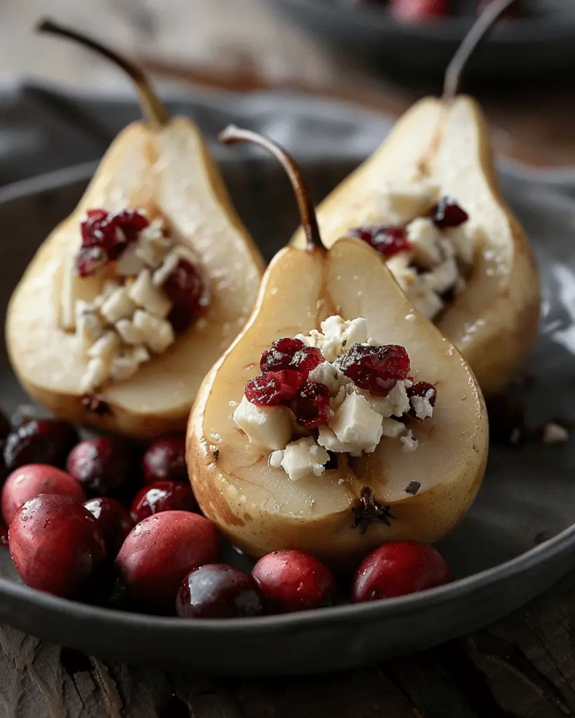 Cranberry and Goat Cheese Stuffed Pears