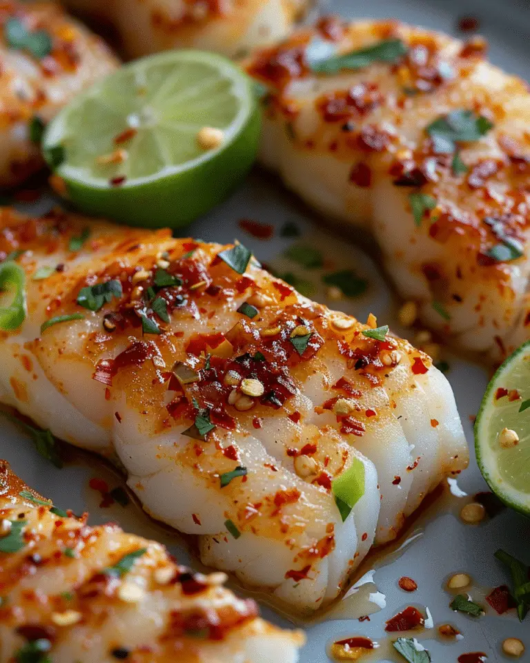Garlic Butter Cod Tenders with Sweet Chili Lime Sauce