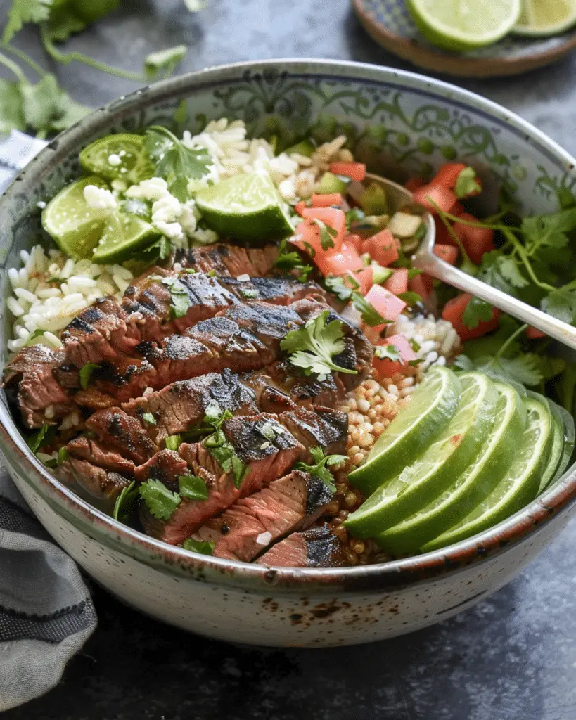 Grilled Cilantro Lime Steak Bowls