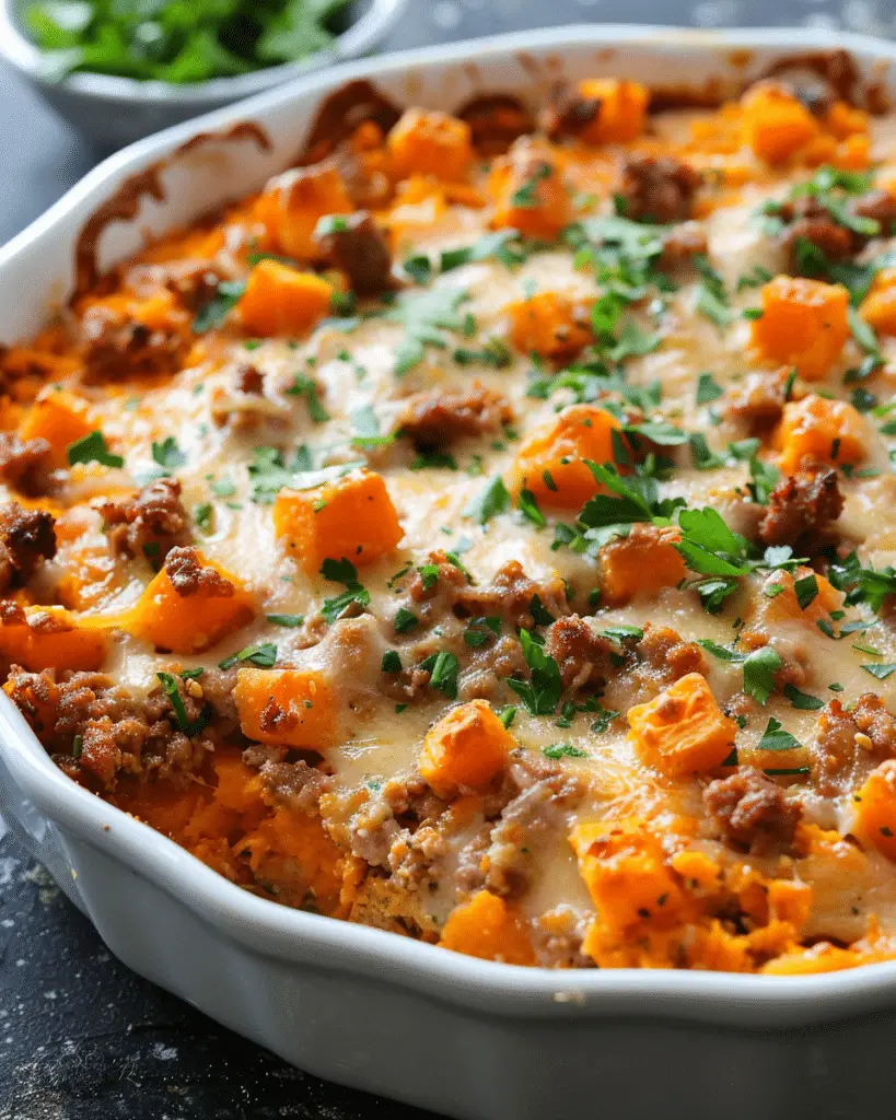 Ground Turkey Sweet Potato Bake