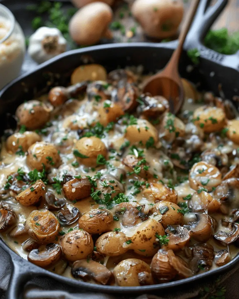 Kartoffel-Pilz-Pfanne mit Bohnen