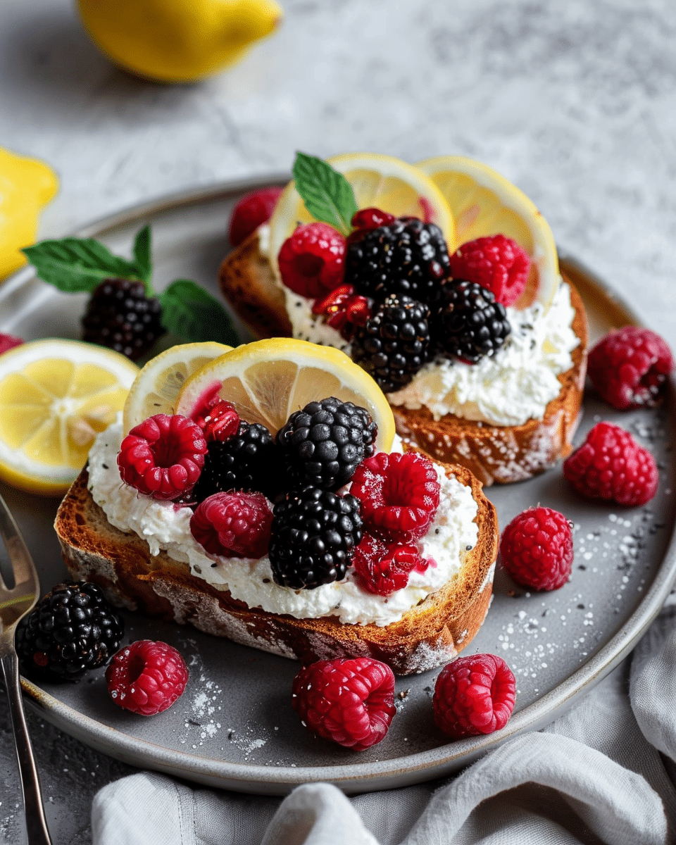 Lemon Berry Ricotta Toast - Cooking With Blog