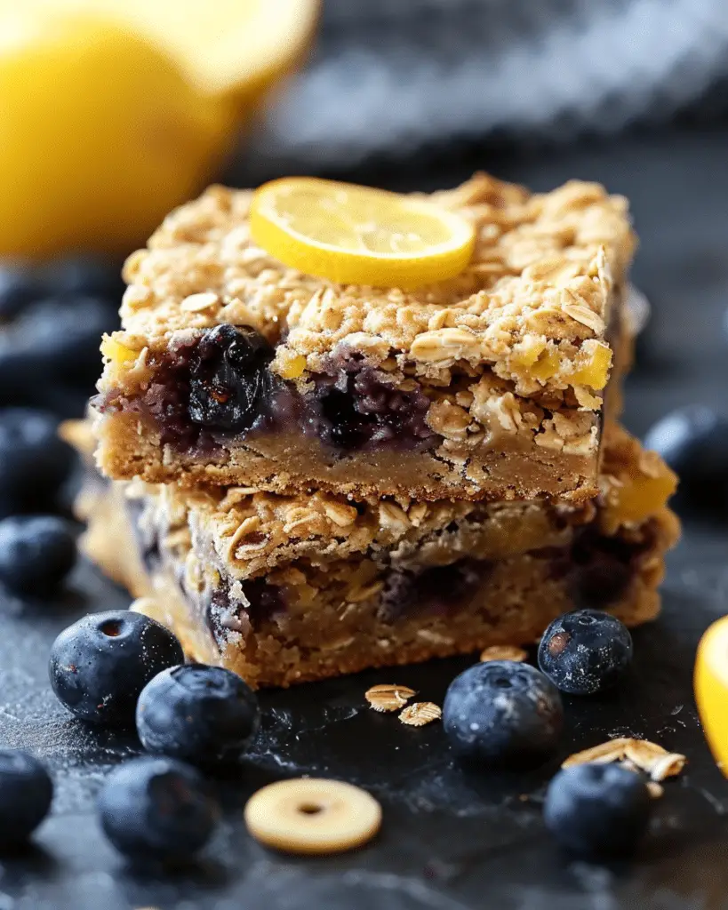 Lemon Blueberry Oatmeal Bars