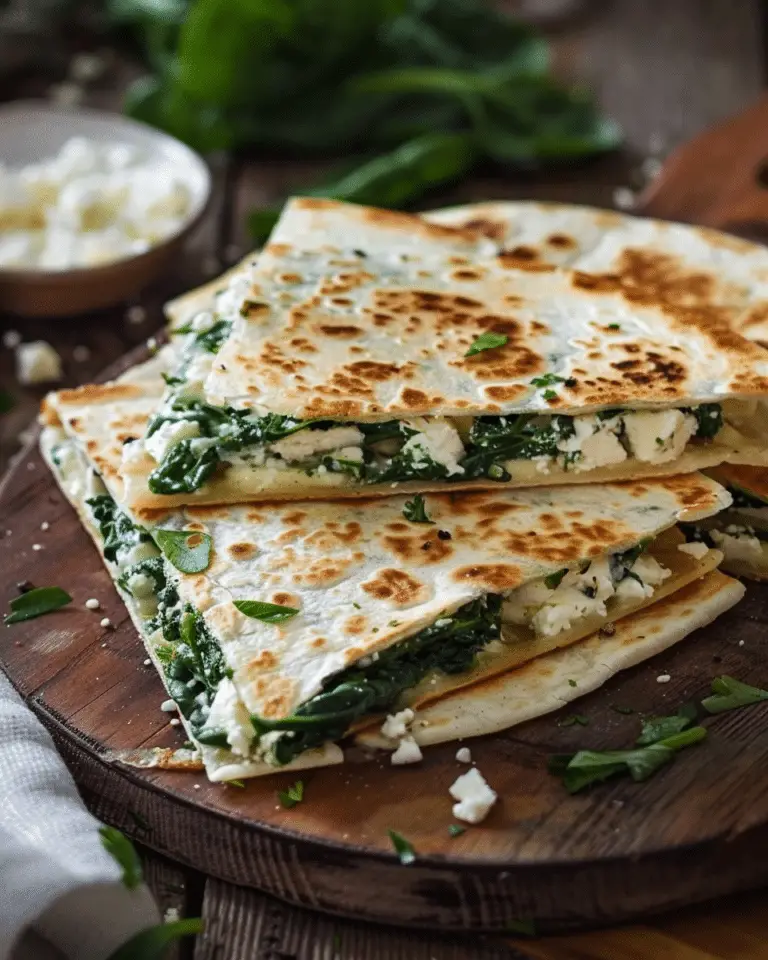 Mediterranean Spinach and Feta Quesadillas