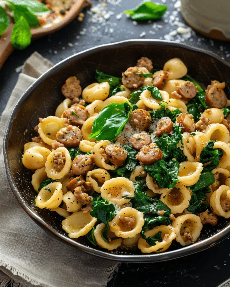 Orecchiette with Sausage and Spinach