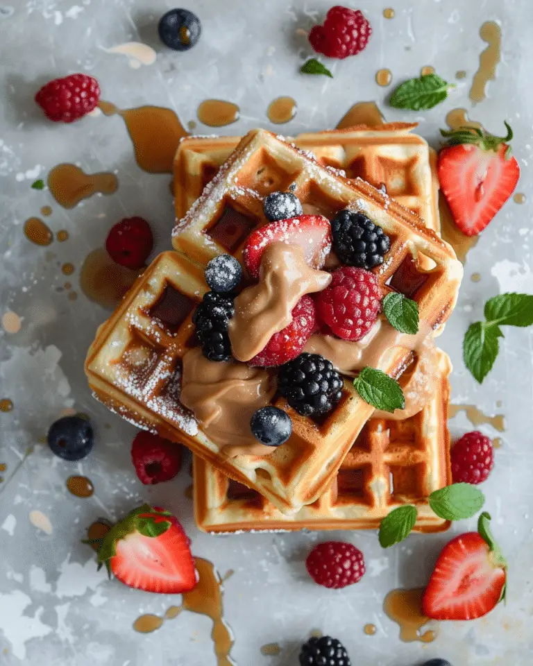 Peanut Butter & Berries Waffle Sandwich