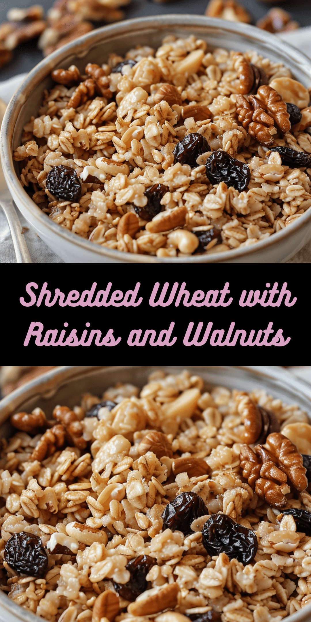 Shredded Wheat with Raisins and Walnuts - Cooking With Blog