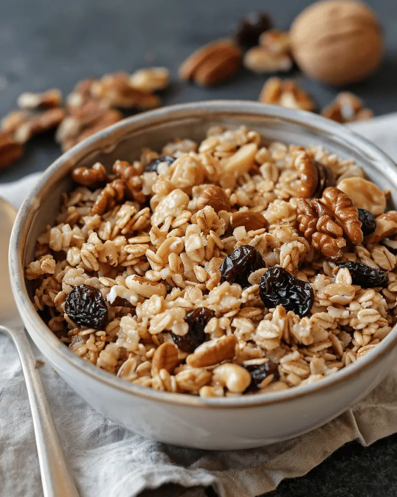 Shredded Wheat with Raisins and Walnuts