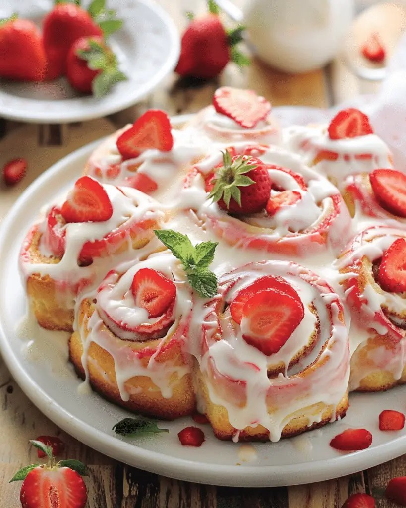 Strawberry Shortcake Cinnamon Rolls
