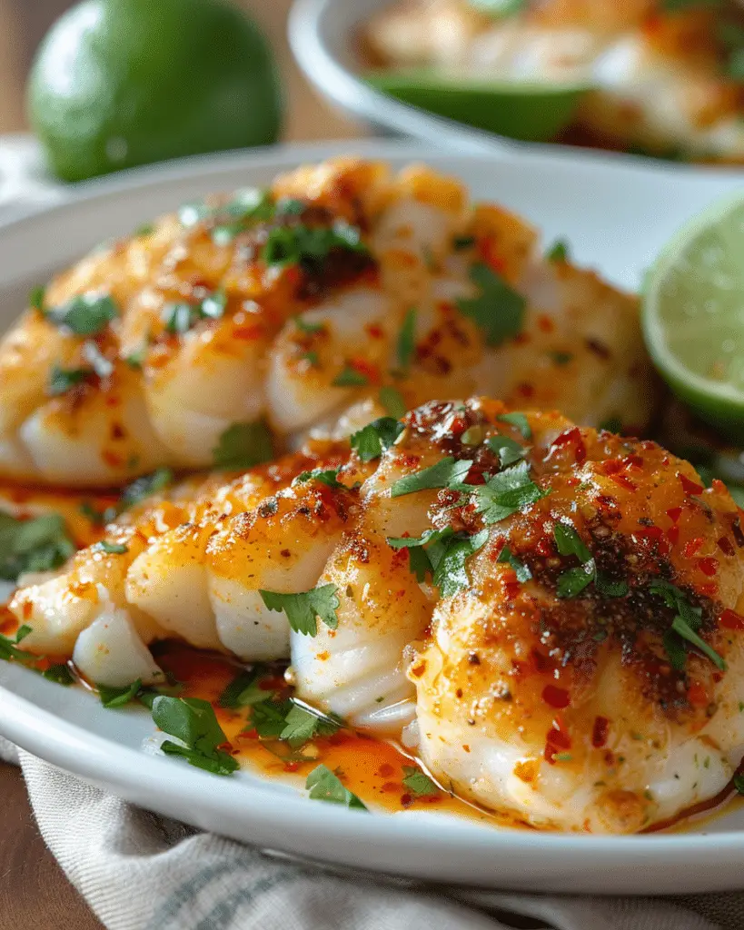 Sweet Chili Lime Cod Strips with Garlic Butter