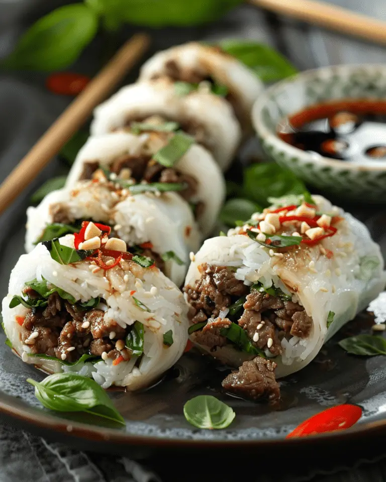 Thai Basil Beef Rolls