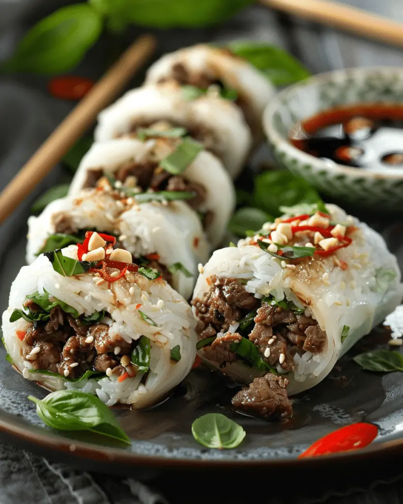 Thai Basil Beef Rolls