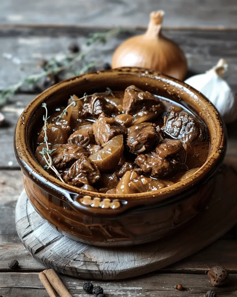Traditional Greek Stifado (Beef and Onion Stew)
