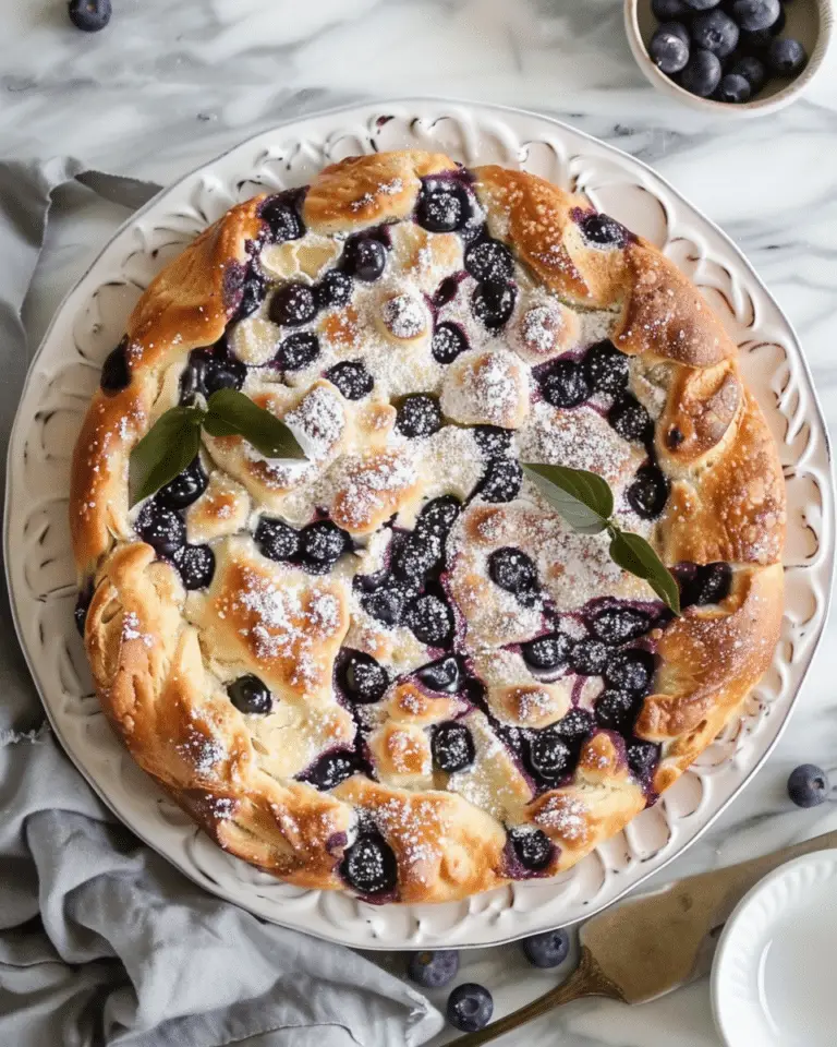 Wild Blueberry Cheesecake Danish Sourdough Focaccia