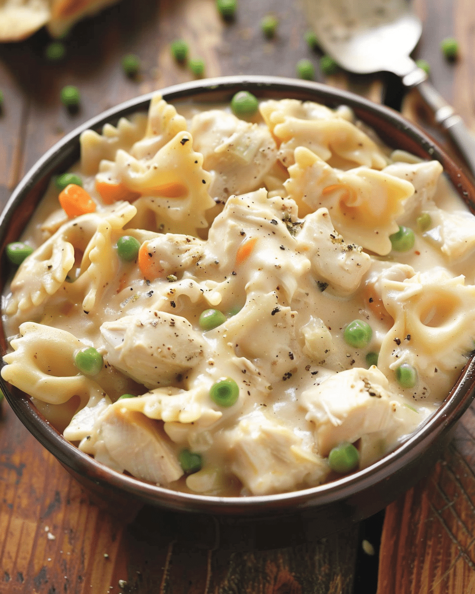 Crockpot Chicken Pot Pie Pasta