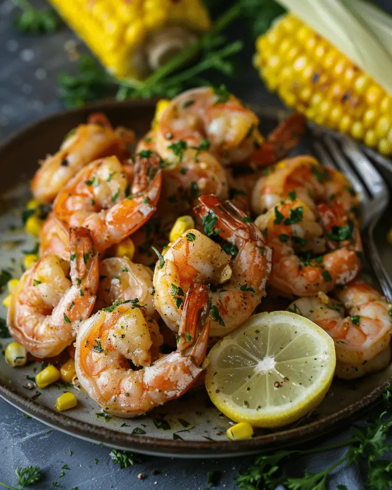 Garlic Buttered Shrimp with Corn
