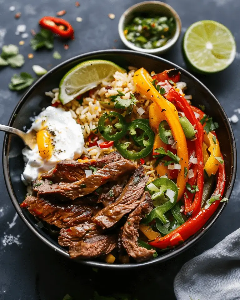 High Protein Steak Fajita Bowl