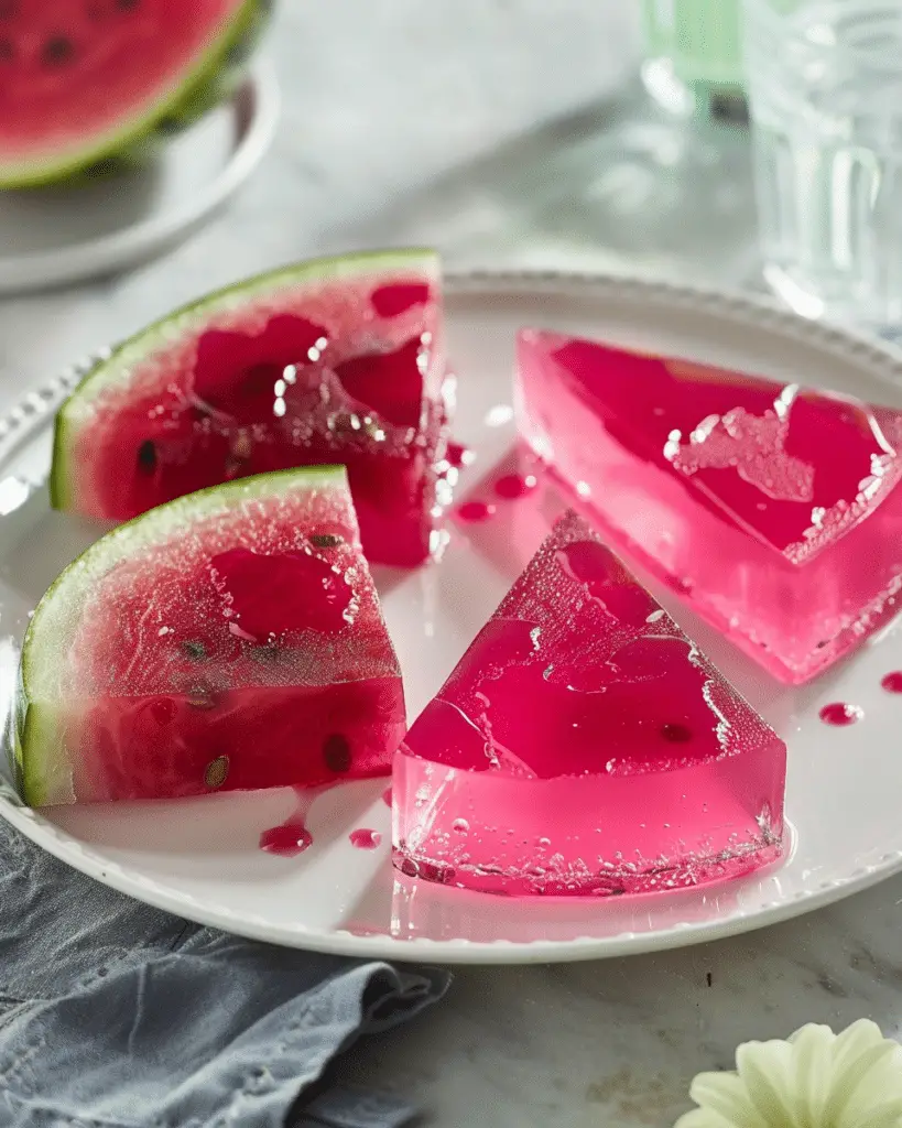 Hot Pink Watermelon Jello Wedges