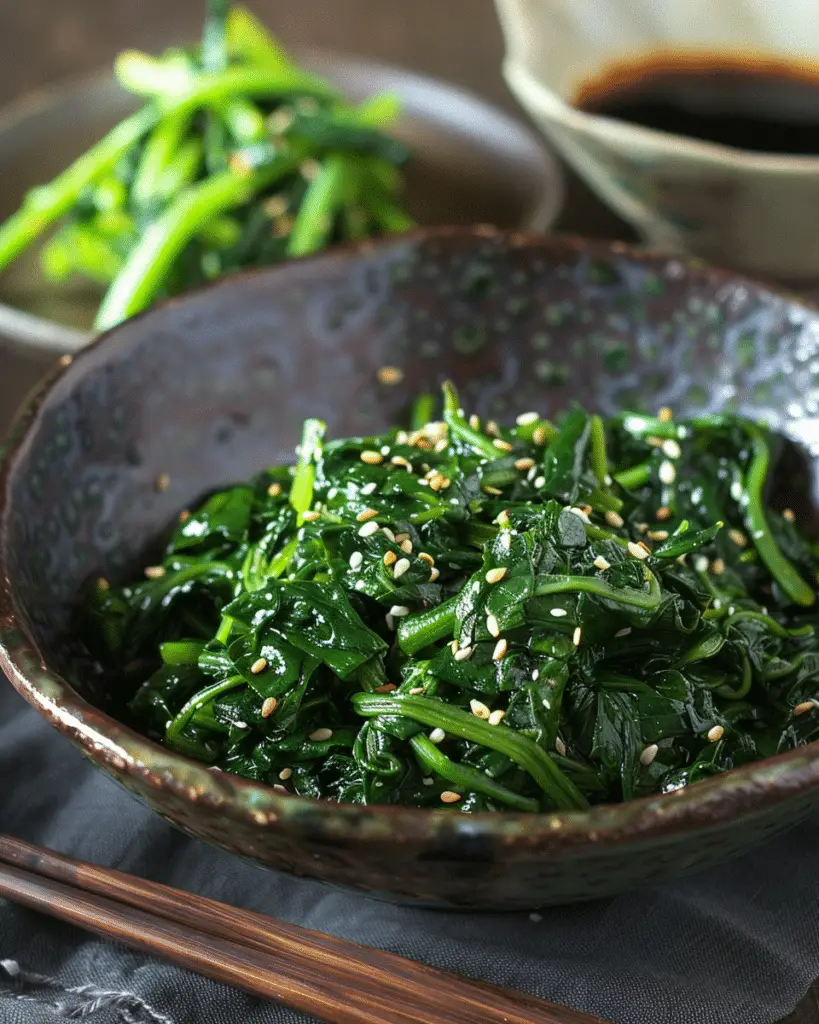 Korean Spinach Side Dish (Sigeumchi-namul)
