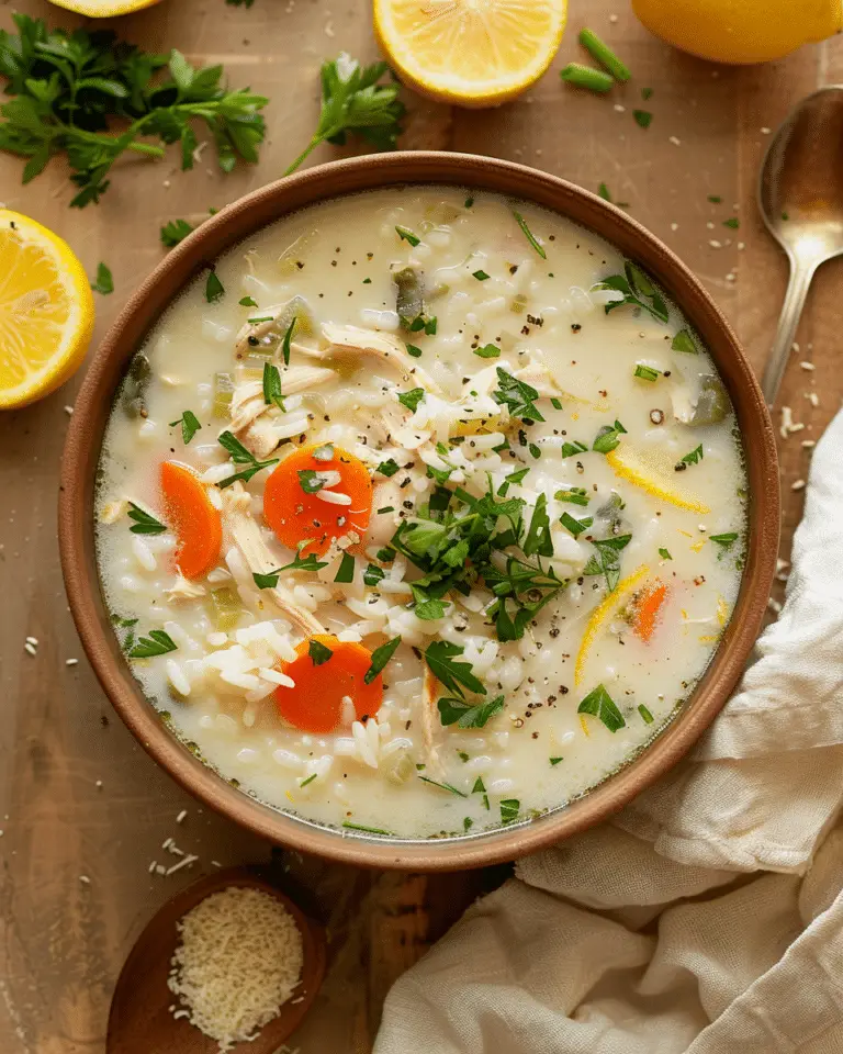 Lemon Coconut Chicken and Rice Soup