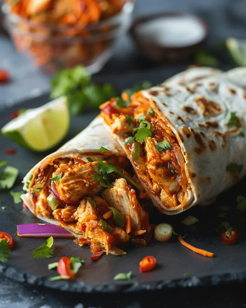 Sweet Chili Chicken Wraps with Lime