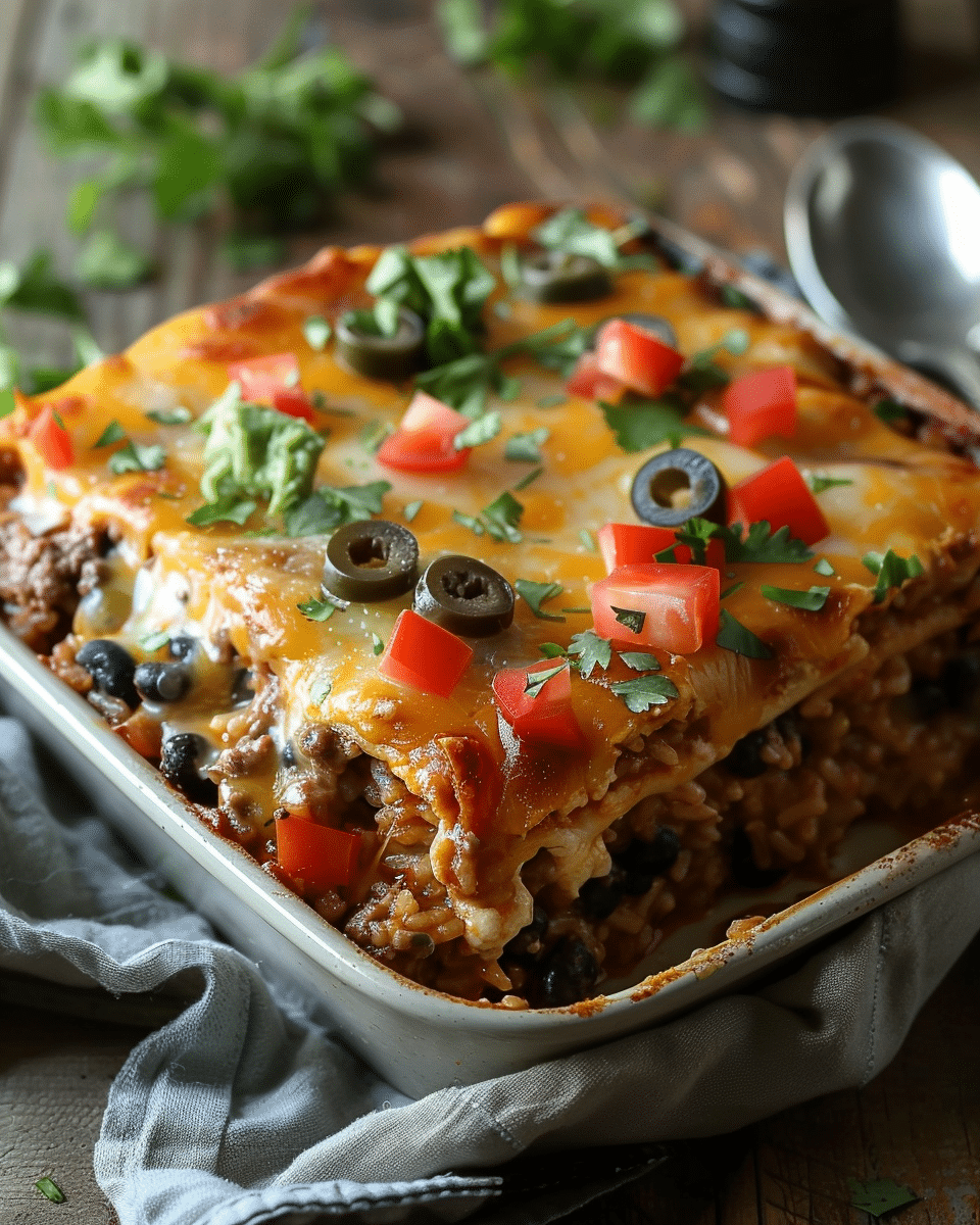 Beef and Rice Burrito Bake