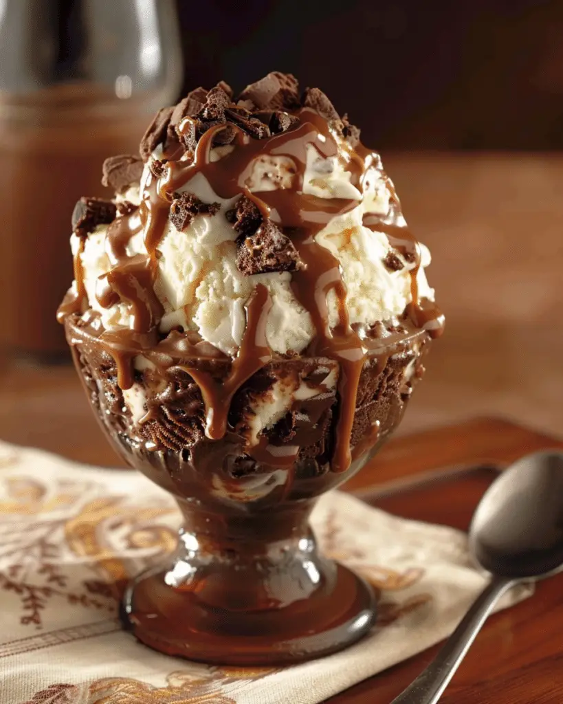 Caramel Hot Fudge Brownie Sundae