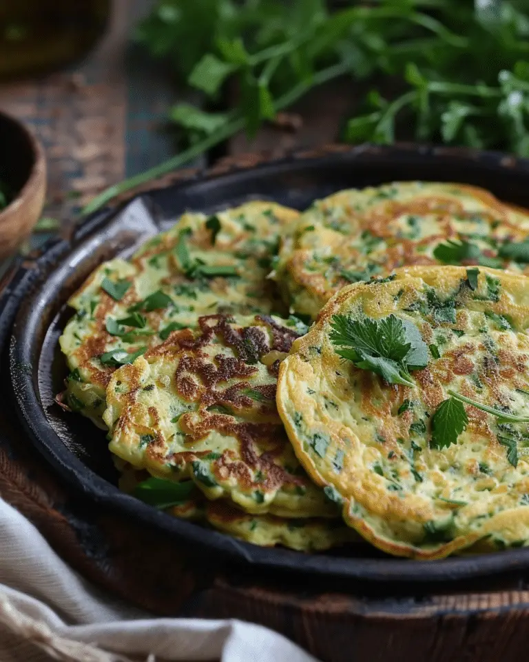 Chicken á la King Filled Parsley Pancakes