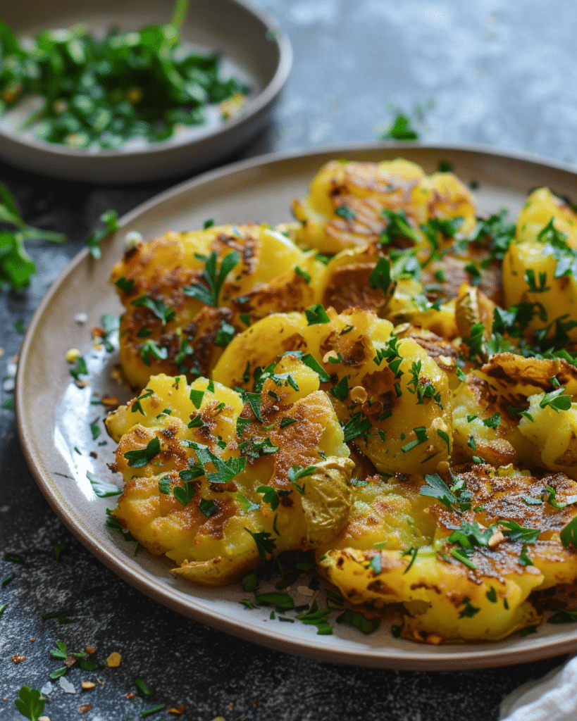 Crispy Vegan Smashed Potatoes